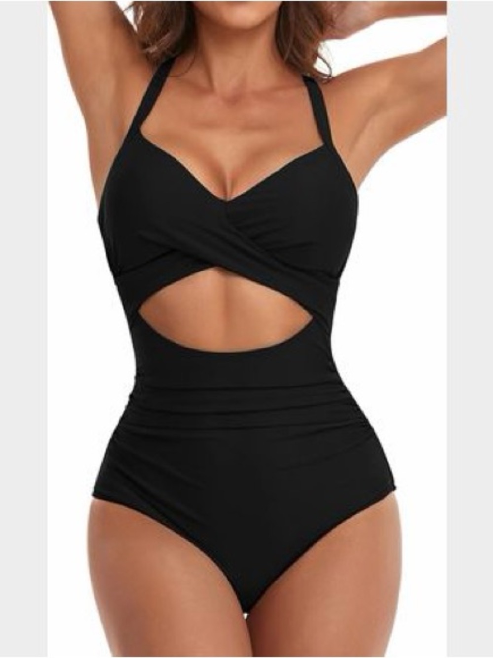 Women’s Black Cutout One-Piece Swimsuit - Elegant Swimwear